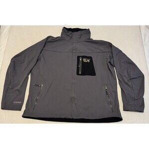 Mountain Hardwear Men's 2XL Conduit Softshell Full Zip Jacket Grey Gorpcore